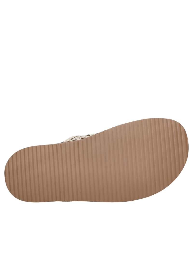 Comfortable women's sandals made of woven leather in beige, women's sandals with thick soles, Gioseppo, Konopka Shoes, GI0045-03