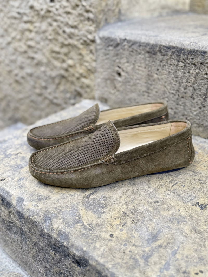 Men's suede leather moccasins, premium quality from a Polish manufacturer, Konopka Shoes