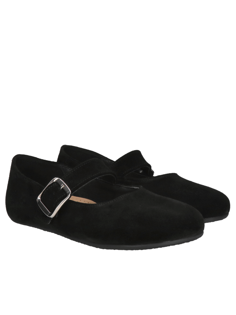 Women's barefoot suede leather ballerina flats with a hidden heel wedge