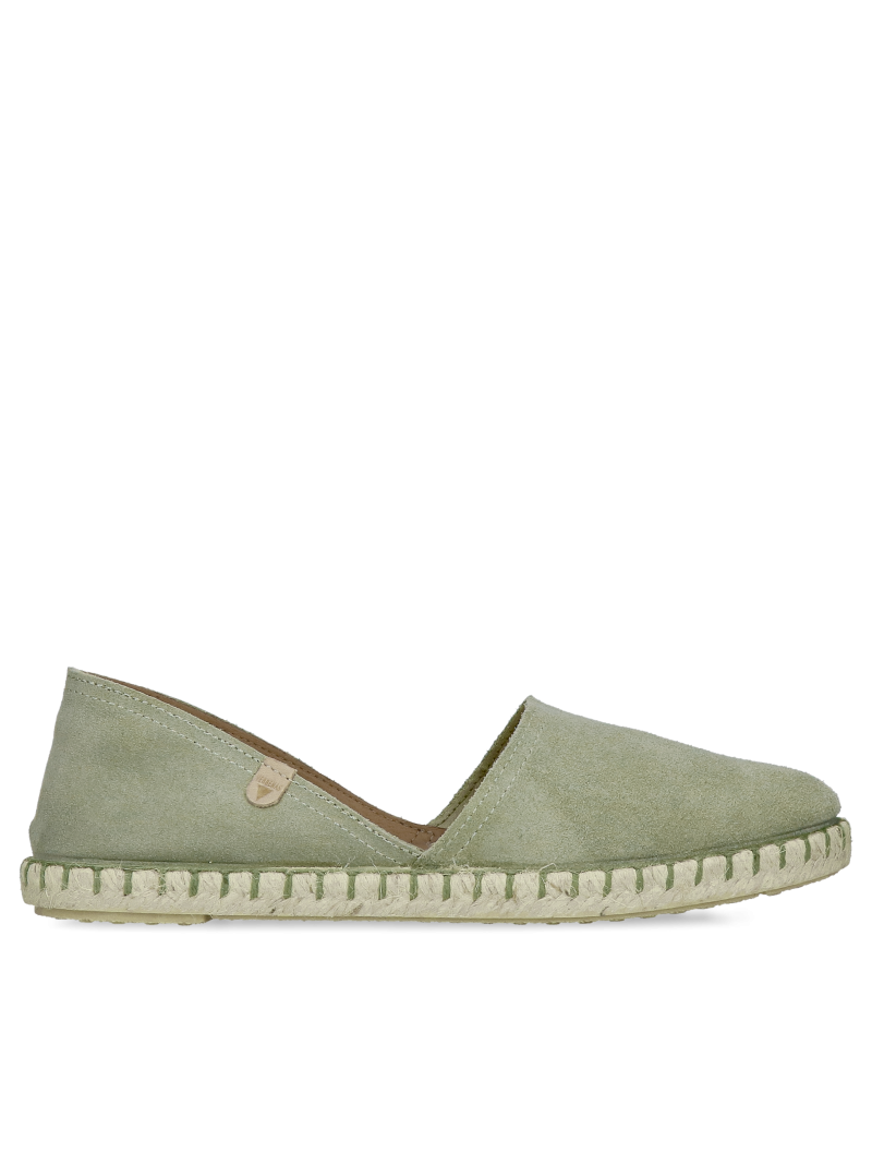 Summer green slip-on espadrilles—ultra-soft and comfortable shoes for spring