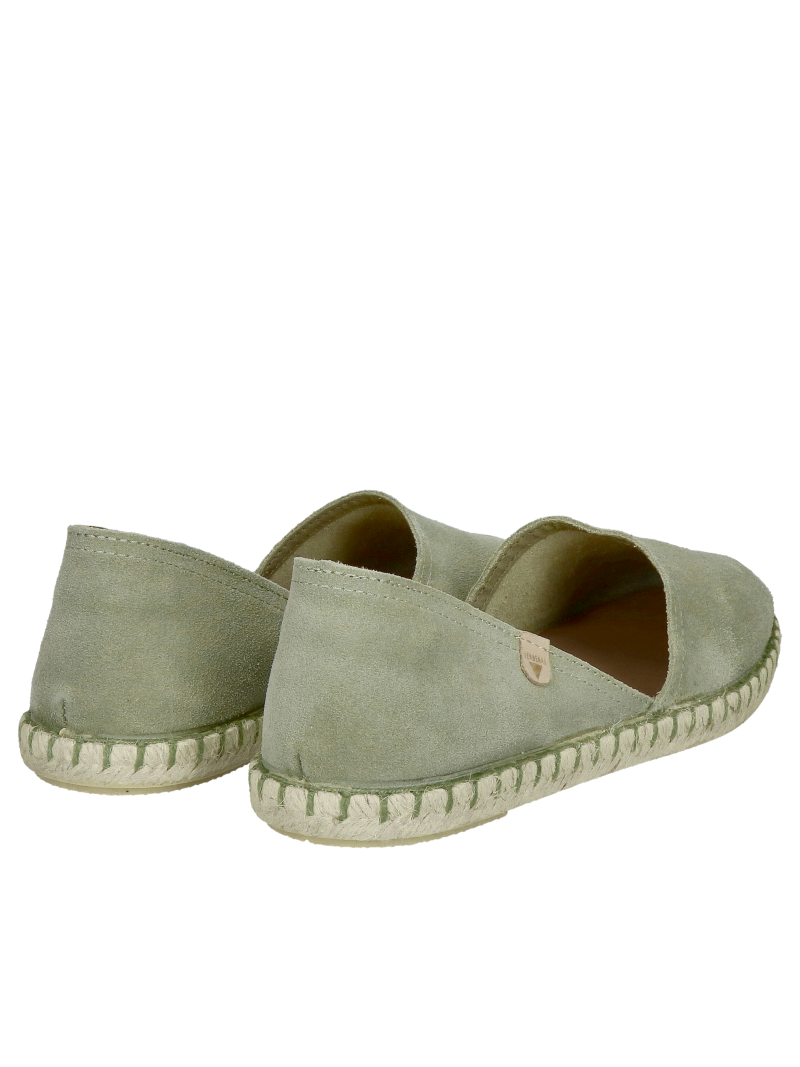 Summer green slip-on espadrilles—ultra-soft and comfortable shoes for spring