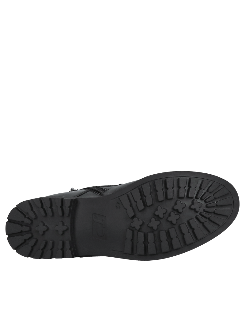 Men's leather boots lined with natural sheepskin, warm men's boots made of full-grain leather