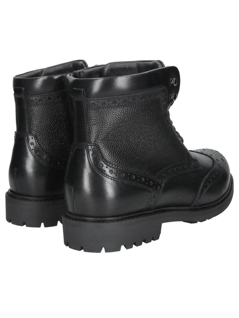 Men's casual winter boots lined with natural sheepskin, men's winter ankle boots