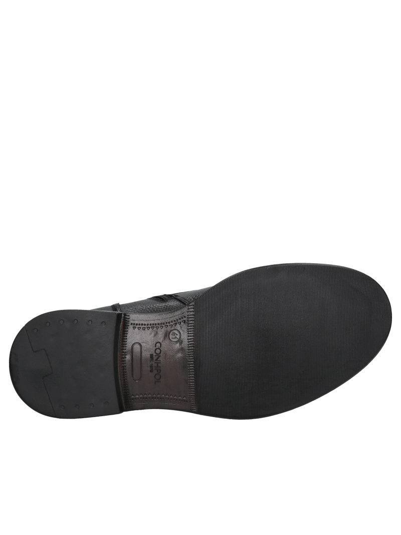 Black men's lace-up insulated boots, casual ankle boots with a unique thick sole