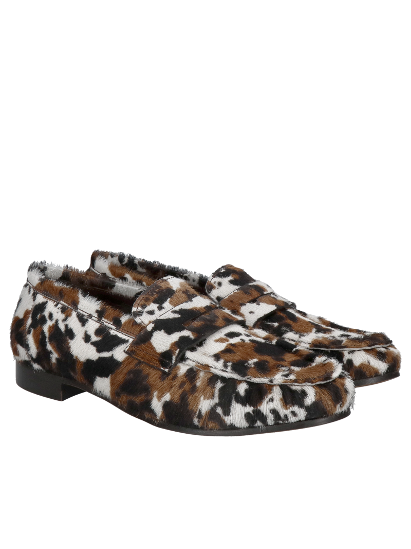 Women's loafers with an animal print, premium women's shoes with an animal print