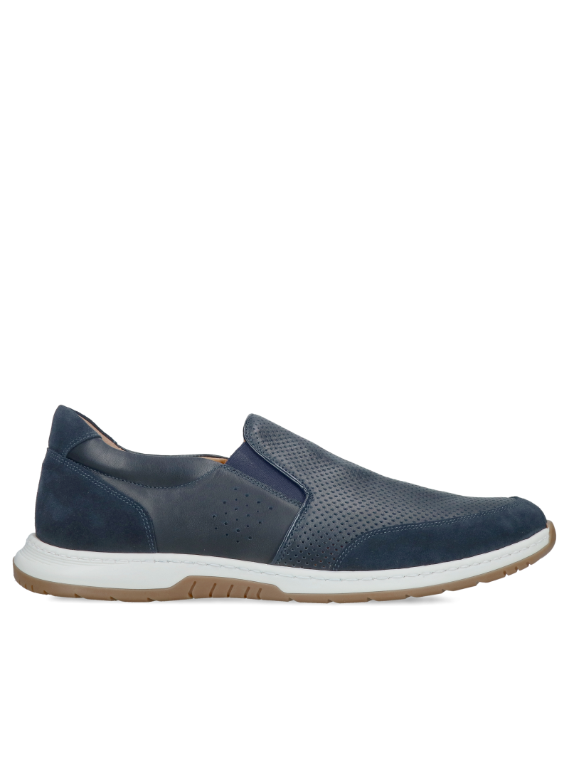 Men's slip-on shoes for larger feet with a soft insole, summer perforated shoes