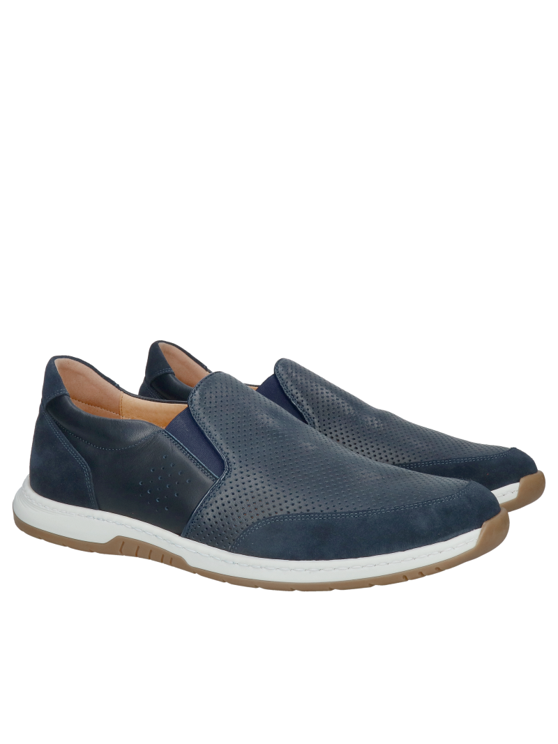 Men's slip-on shoes for larger feet with a soft insole, summer perforated shoes