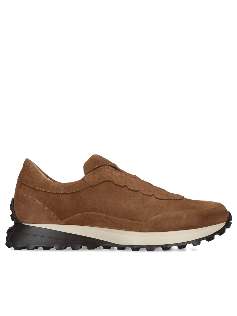Lightweight suede slip-on sneakers with a removable soft insole, featuring style and design from a Polish manufacturer