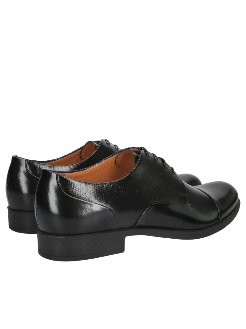 Elegant men's suit shoes, classic black shoes with a stylish cut