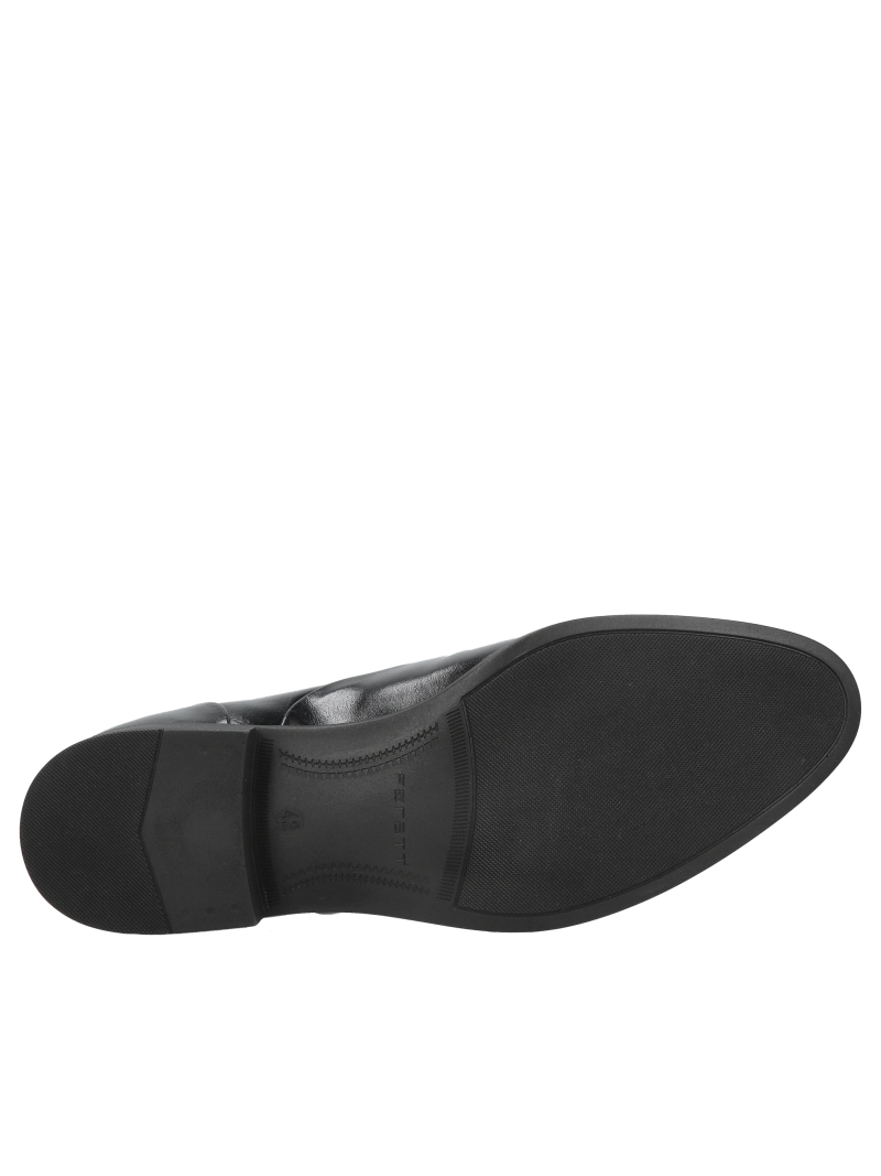 Elegant men's suit shoes, classic black shoes with a stylish cut