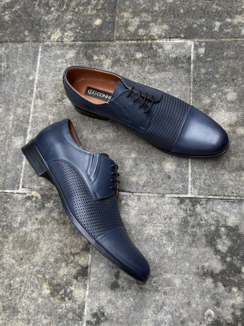 Men's navy blue dress shoes, navy blue formal shoes
