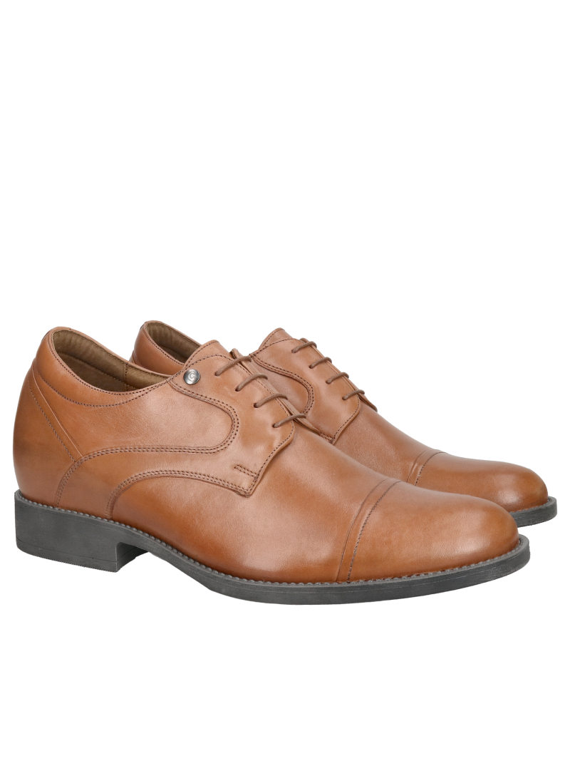 Men's 7cm height-increasing shoes, elegant brown height-increasing shoes
