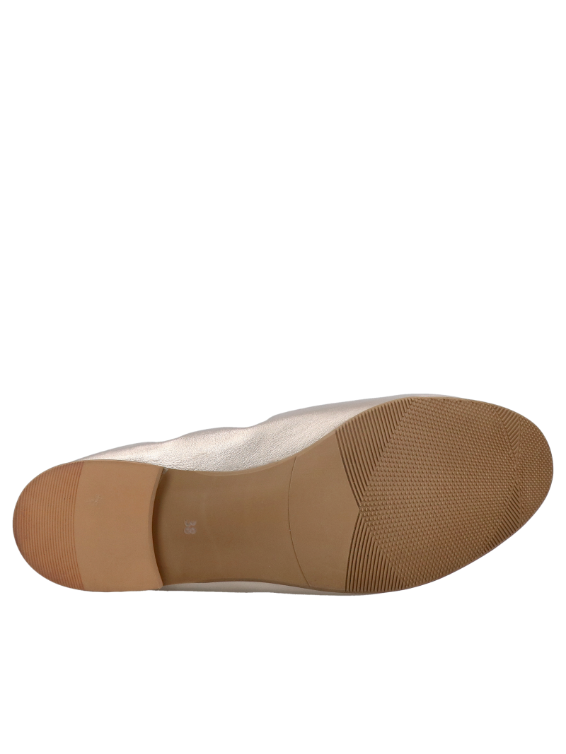 Gold ballet flats to wear with a dress—comfortable and lightweight, made of genuine leather
