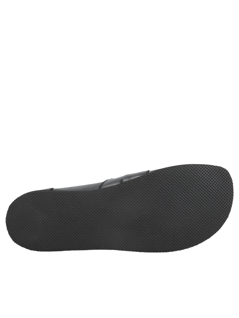 Women's black full-grain leather barefoot shoes, slip-on barefoot-style shoes