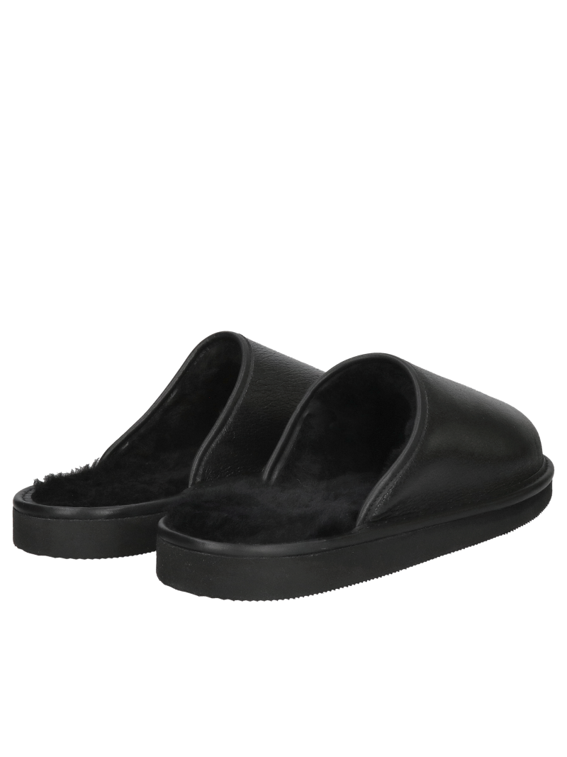 Men’s leather slippers with natural lambskin lining, Polish slipper manufacturer