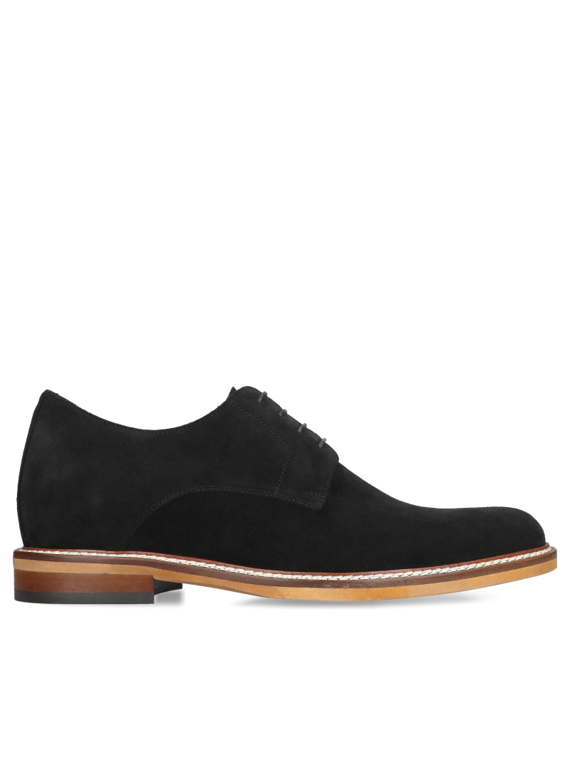 Suede height-increasing shoes with light-colored soles from the Polish manufacturer Conhpol, Konopka Shoes