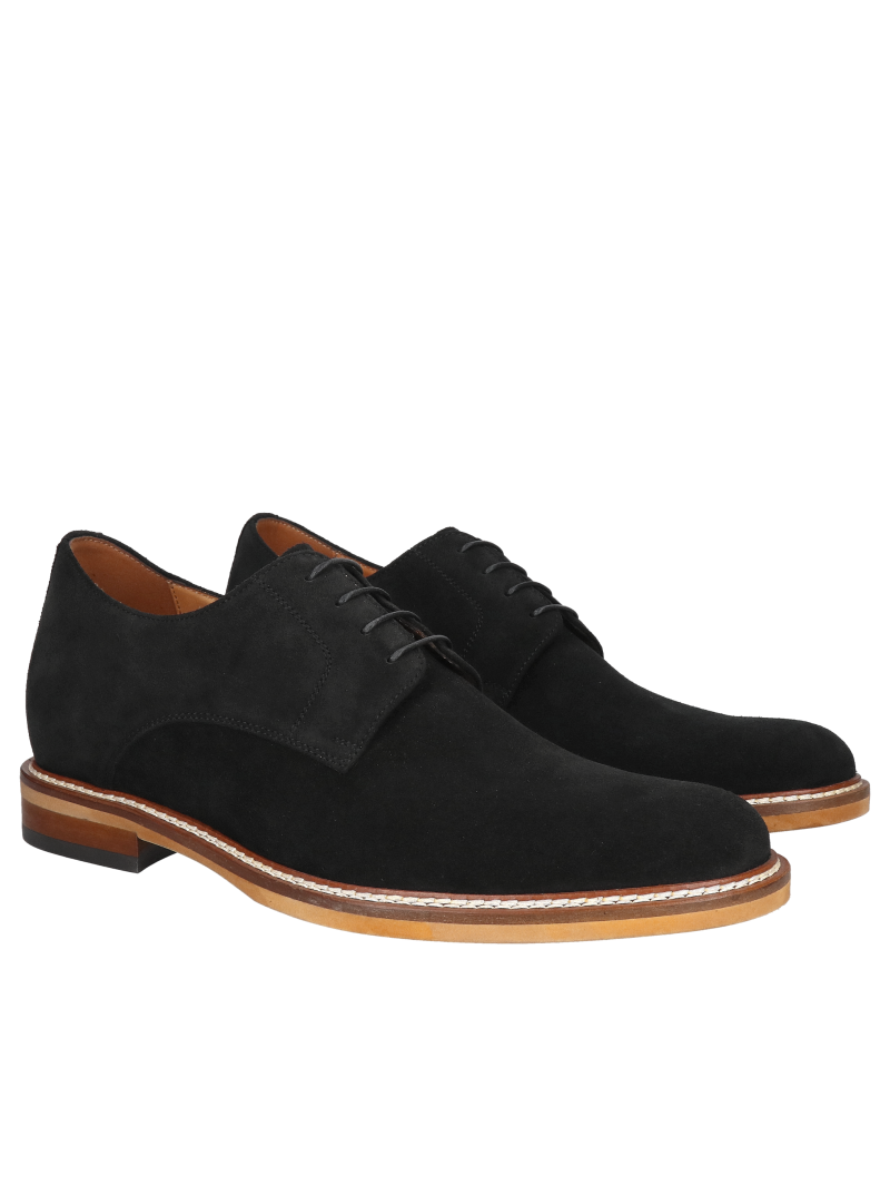 Suede height-increasing shoes with light-colored soles from the Polish manufacturer Conhpol, Konopka Shoes