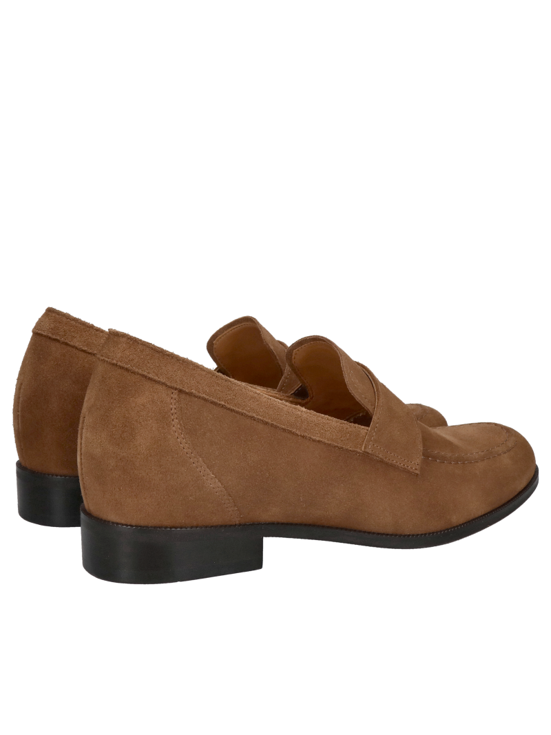 Brown suede height-increasing loafers, slip-on height-increasing shoes, Conhpol, Konopka Shoes