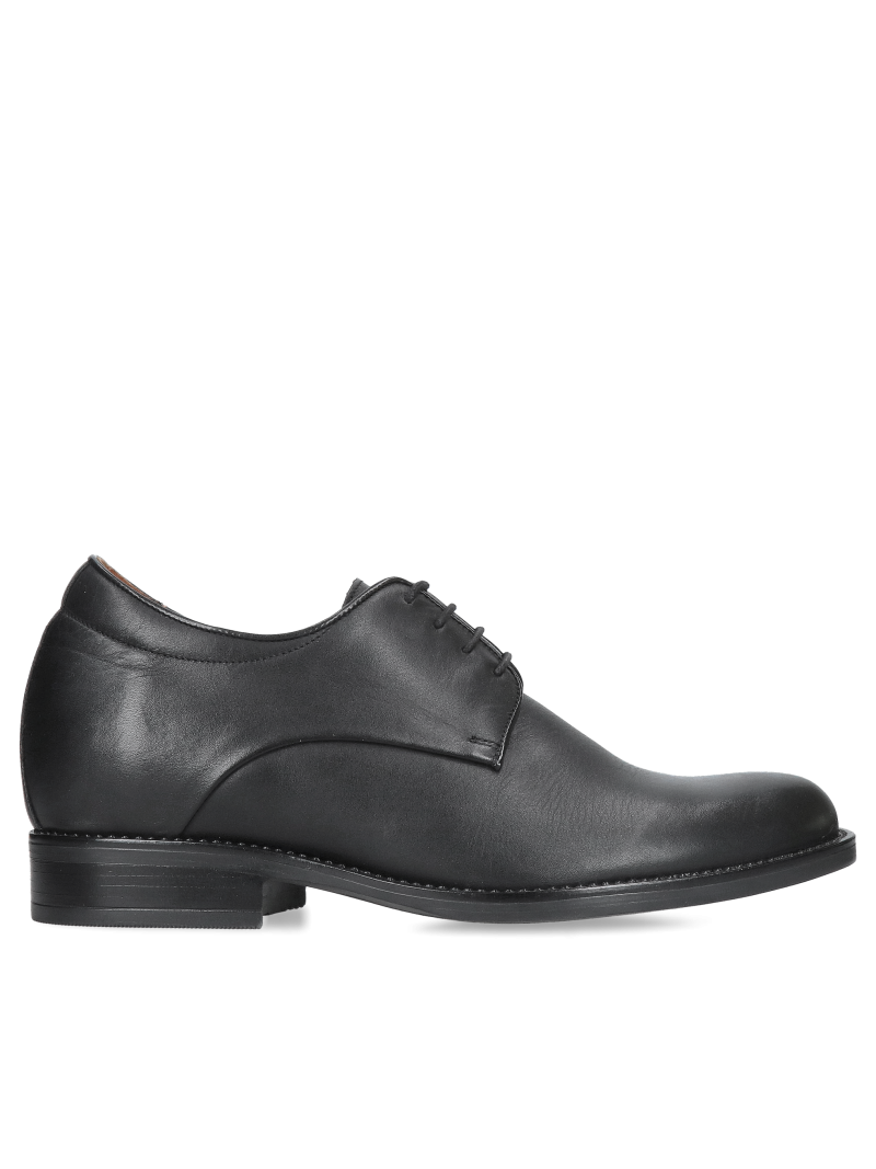 Men's elegant leather dress shoes with a +7 cm heel lift, Conhpol, Konopka Shoes