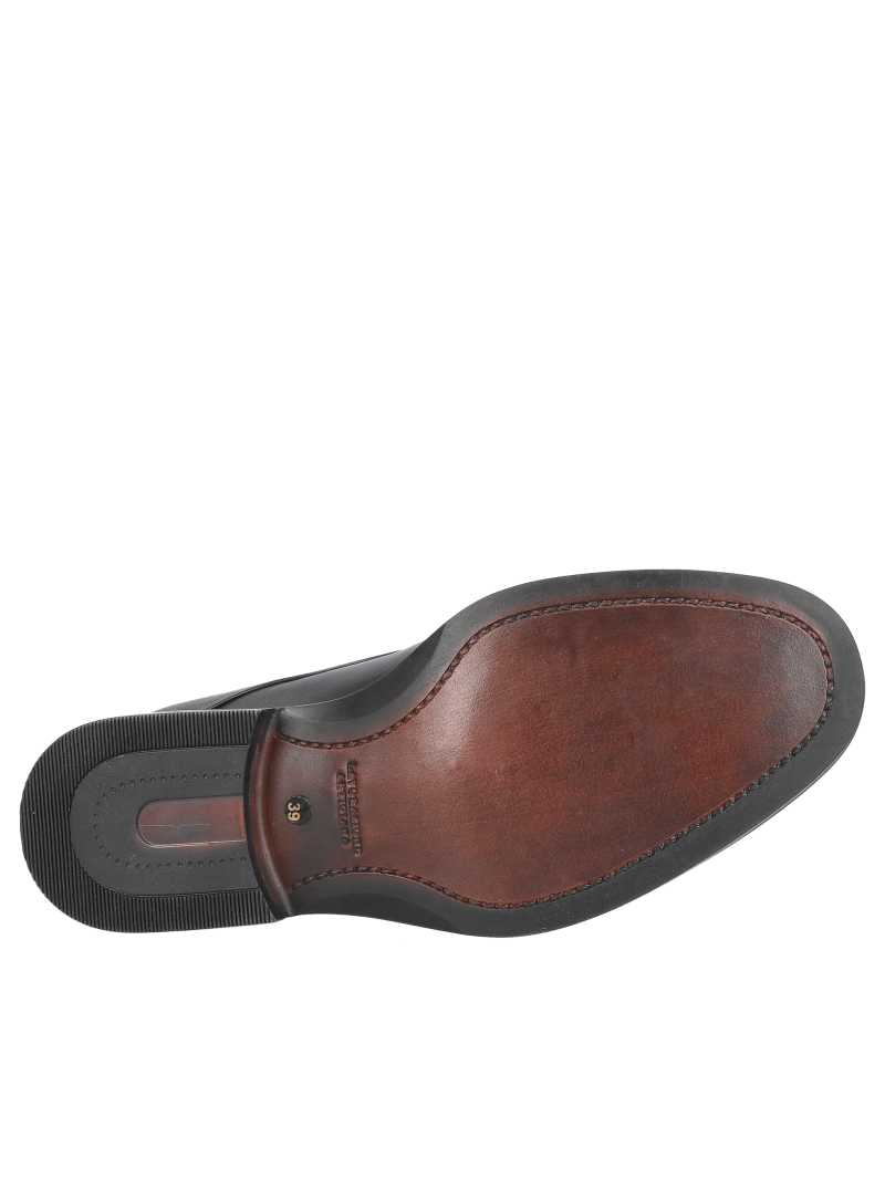 Men's elegant leather dress shoes with a +7 cm heel lift, Conhpol, Konopka Shoes