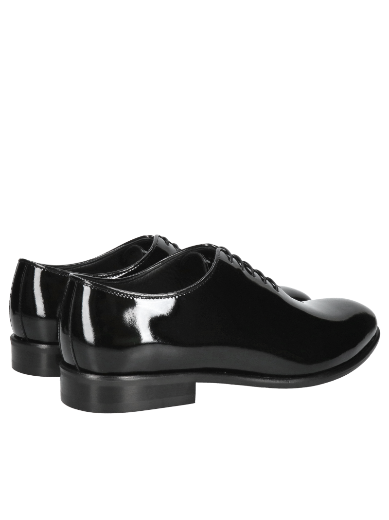 Men's black patent leather wedding shoes, patent leather shoes for a tailcoat. Elegant men's patent leather loafers