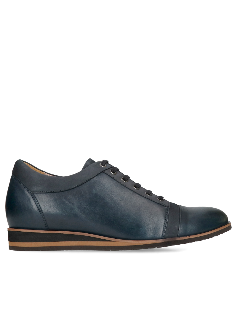 Men's lace-up height-increasing shoes with a lightweight and comfortable wedge heel, Conhpol, Konopka Shoes
