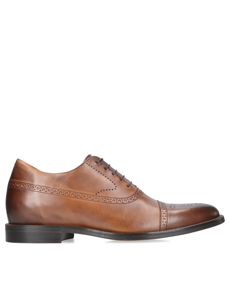 Height-increasing Oxfords with leather soles, premium men's height-increasing shoes, Conhpol, Konopka Shoes