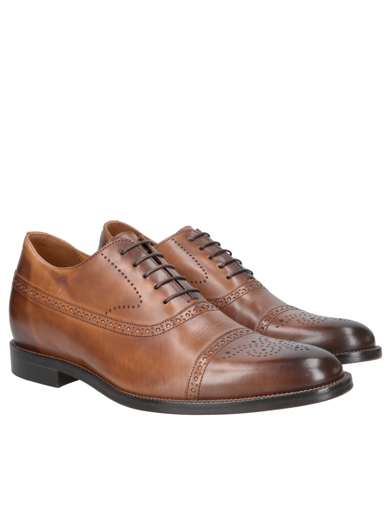 Height-increasing Oxfords with leather soles, premium men's height-increasing shoes, Conhpol, Konopka Shoes