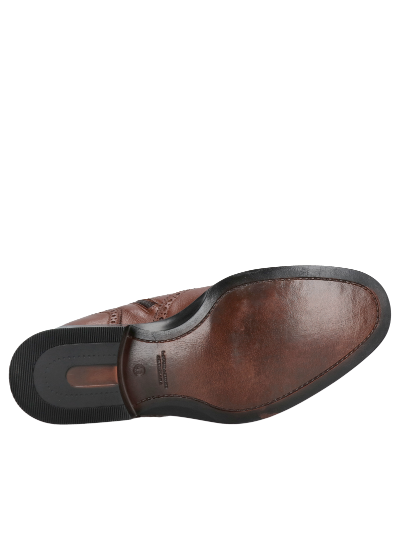Brown, unlined height-increasing ankle boots; fall height-increasing boots