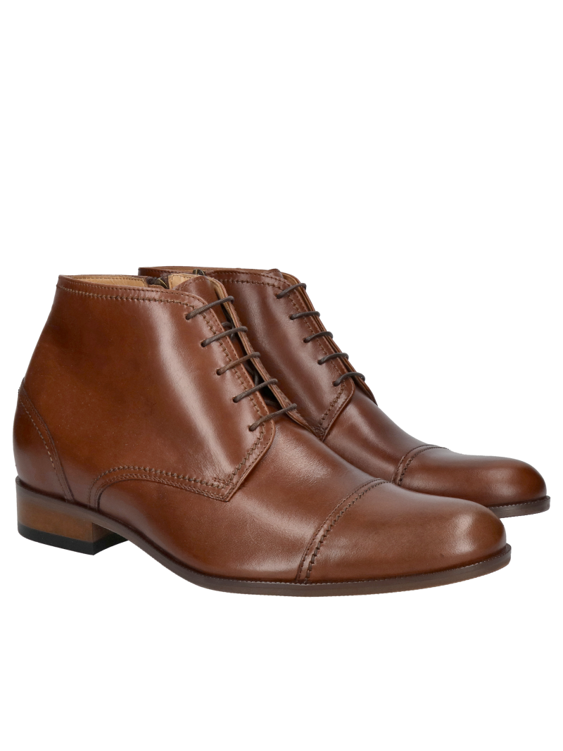 Elegant men's height-increasing ankle boots, unlined men's height-increasing boots