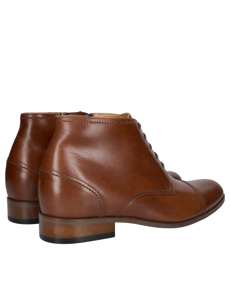 Elegant men's height-increasing ankle boots, unlined men's height-increasing boots