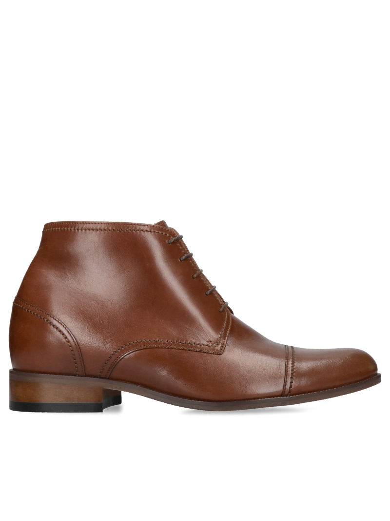Elegant men's height-increasing ankle boots, unlined men's height-increasing boots