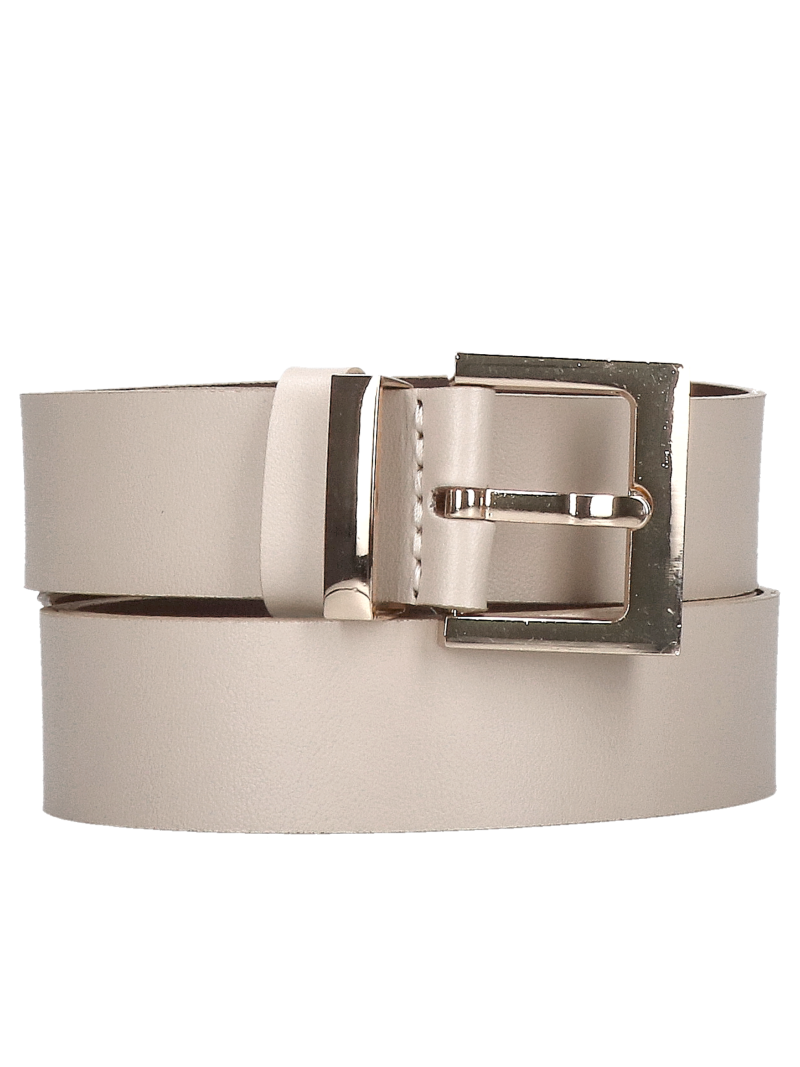 Beige women's belt – an elegant accessory with a decorative gold buckle