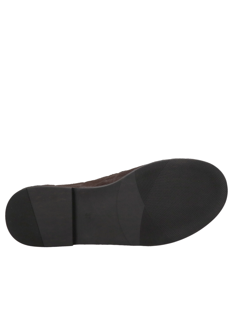Women's dark brown suede loafers, original natural leather