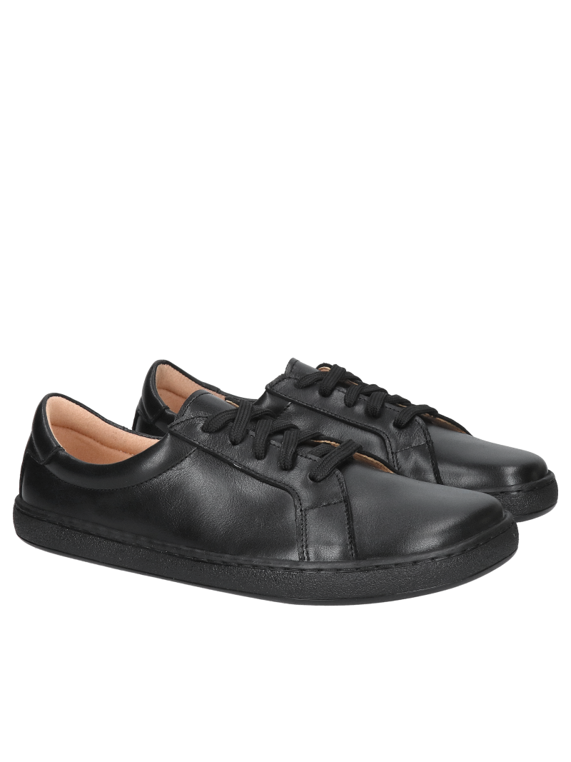 Black leather barefoot shoes, fall barefoot shoes