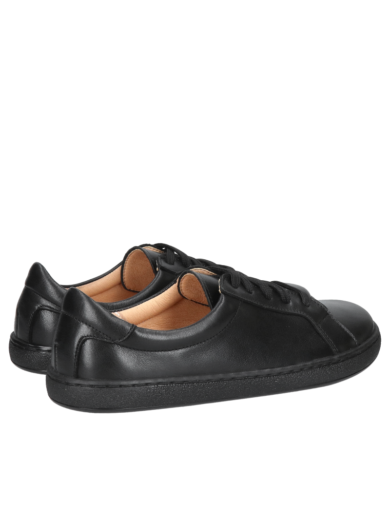 Black leather barefoot shoes, fall barefoot shoes