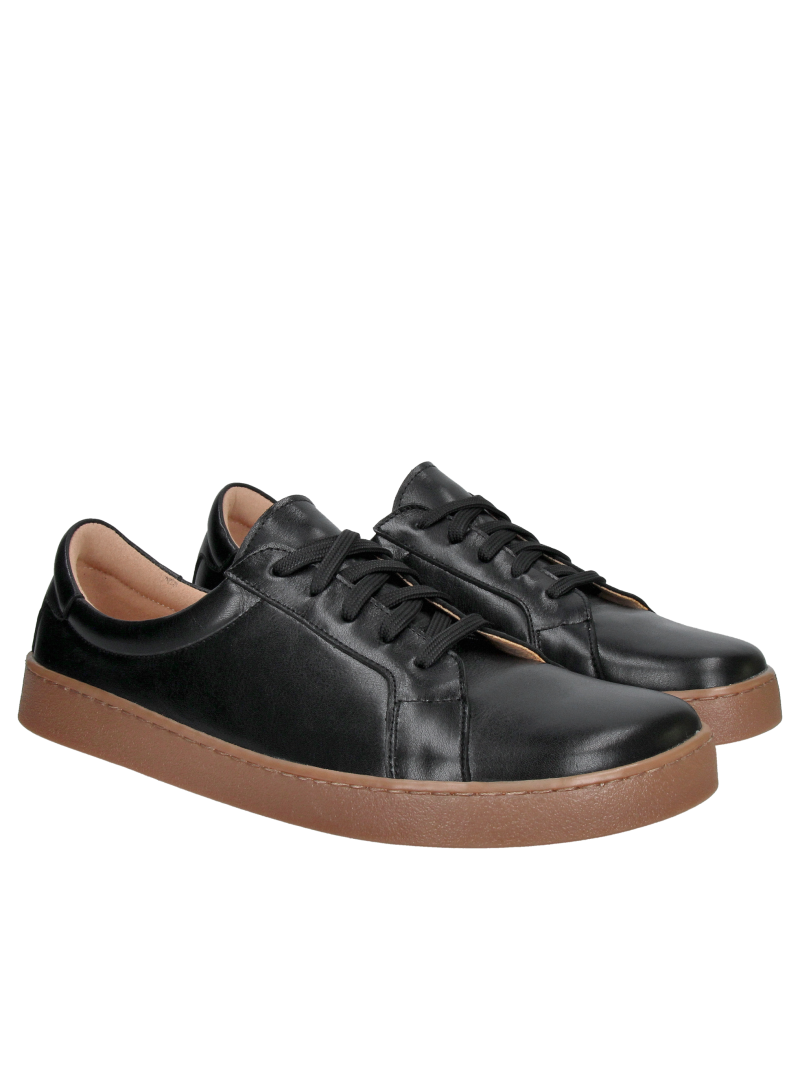 Men's black barefoot shoes, men's shoes with a wide toe box