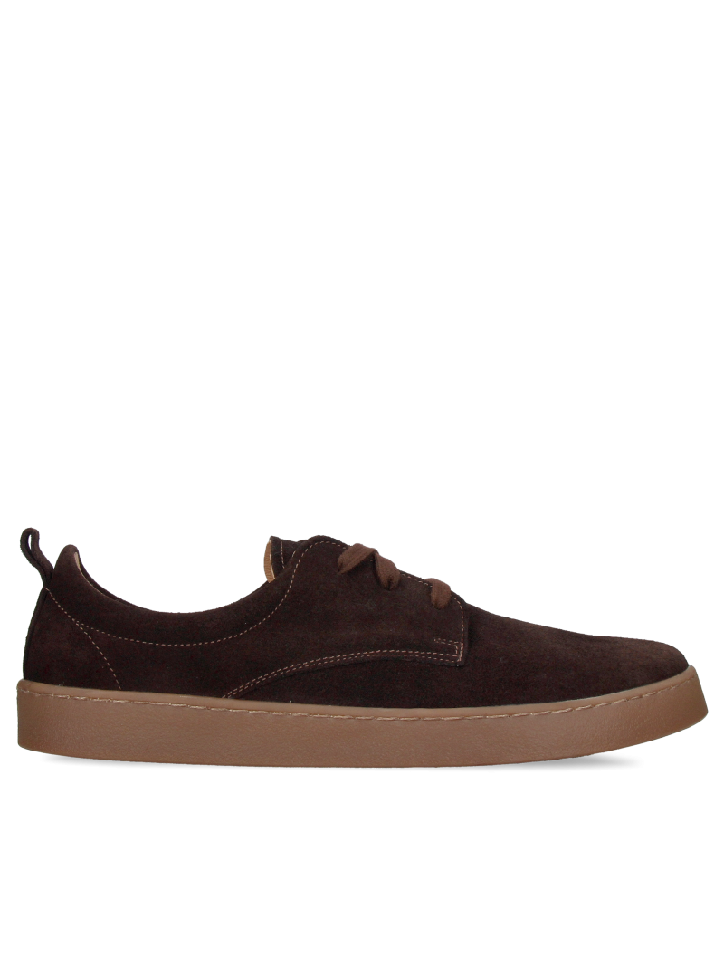 Barefoot men's brown suede shoes, comfortable men's shoes with extra room in the toe box