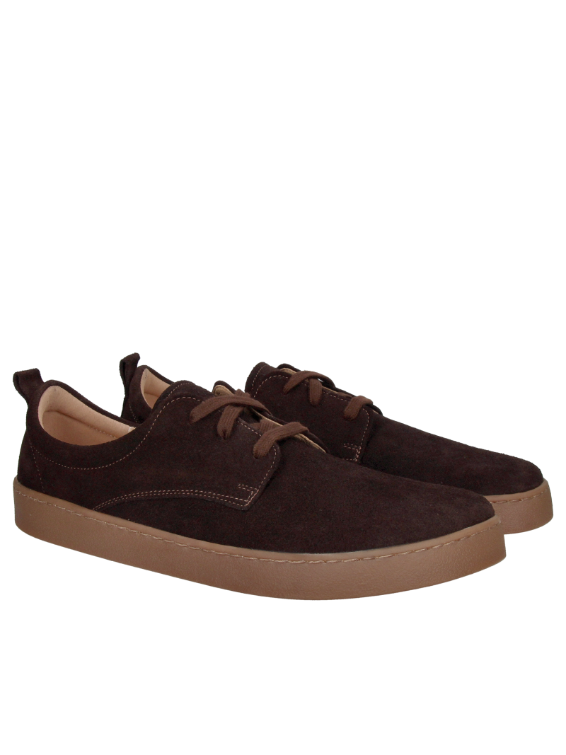 Barefoot men's brown suede shoes, comfortable men's shoes with extra room in the toe box
