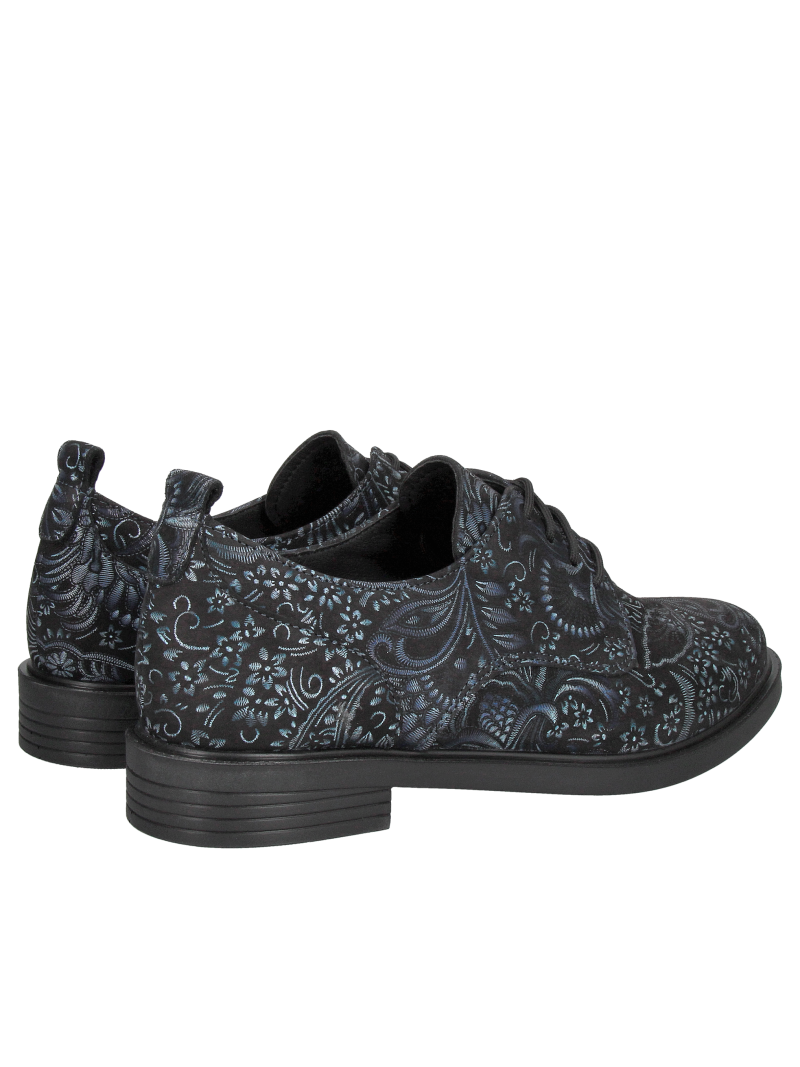 Women’s low-cut shoes in decorative navy blue suede leather