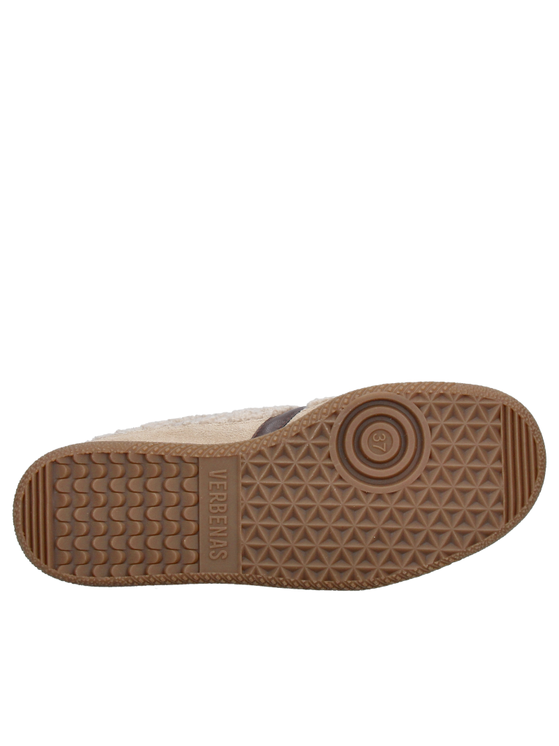Beige women's sneakers made of soft, thick fabric; comfortable women's low-top shoes