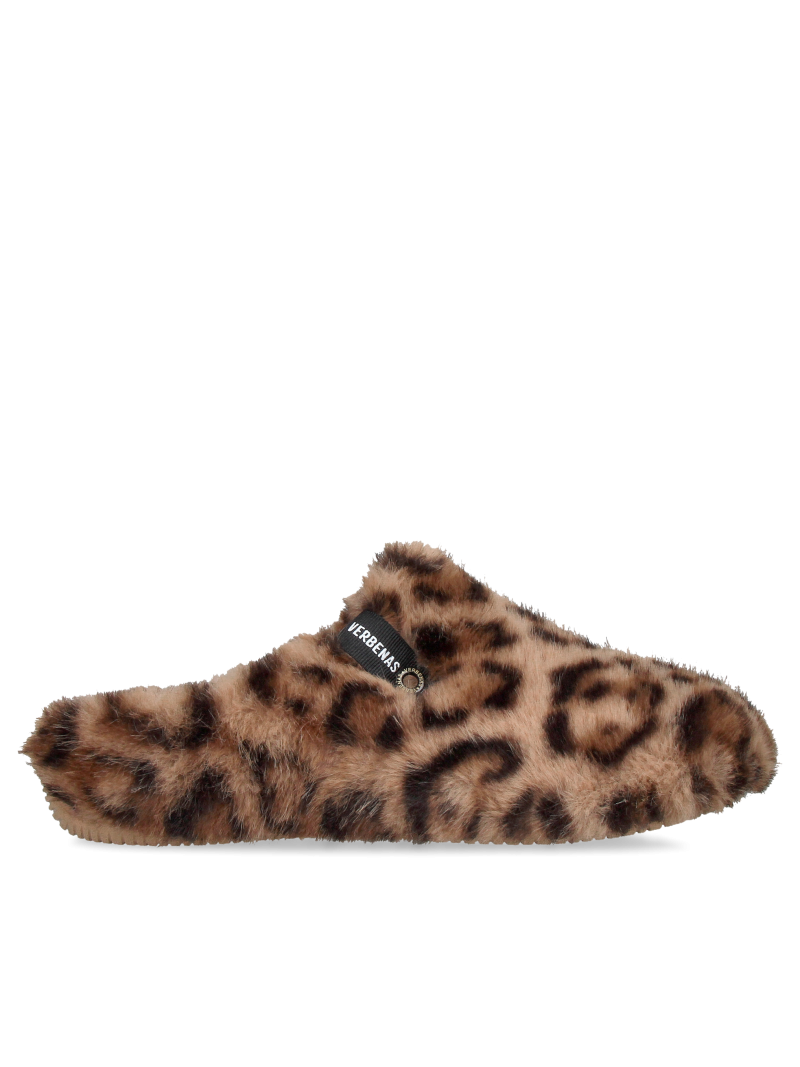 Fluffy leopard-print slippers, insulated women's slippers