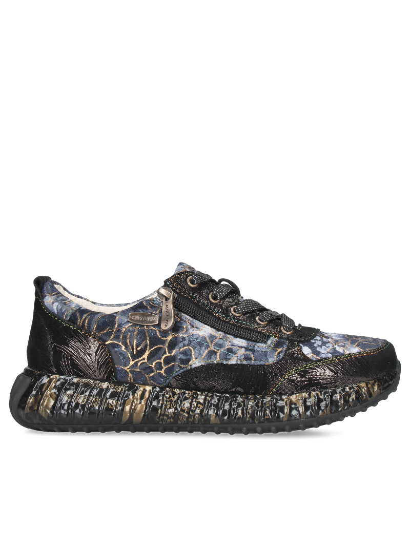 Women’s colourful trainers with a zip, French-style street shoes