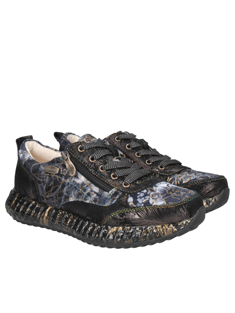 Women’s colourful trainers with a zip, French-style street shoes