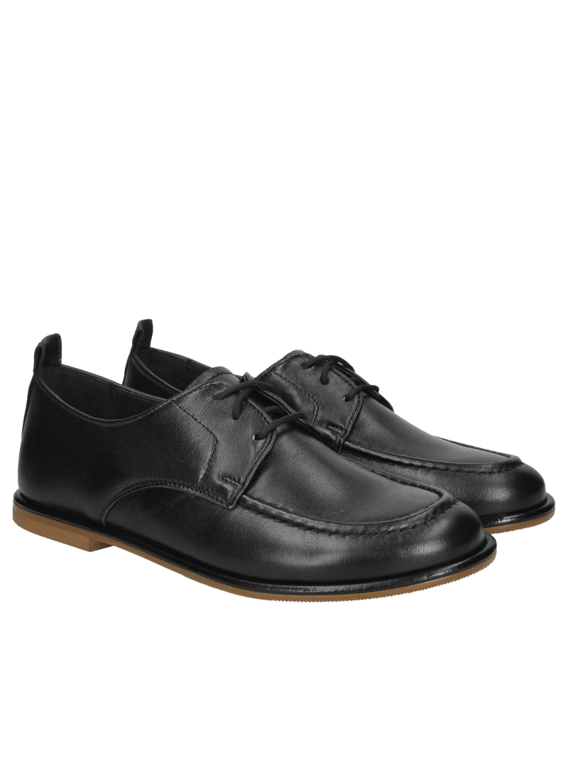 Women's lace-up shoes made of soft full-grain leather, women's barefoot shoes