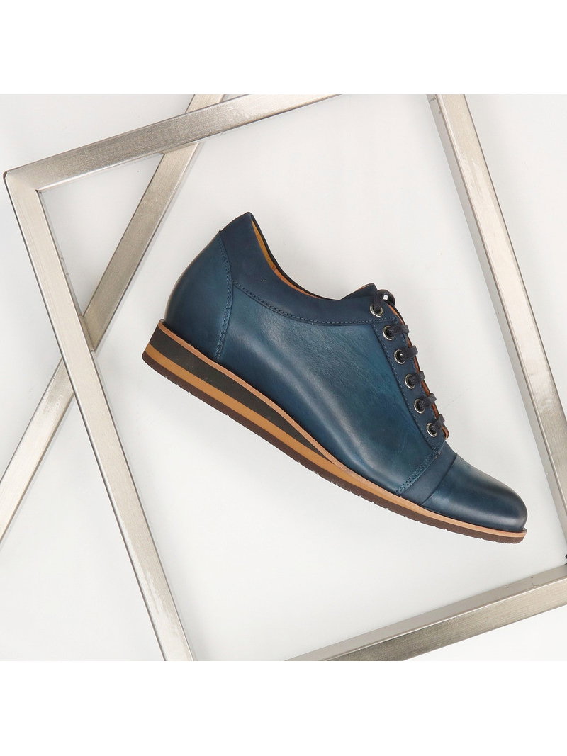 Men's lace-up height-increasing shoes with a lightweight and comfortable wedge heel, Conhpol, Konopka Shoes