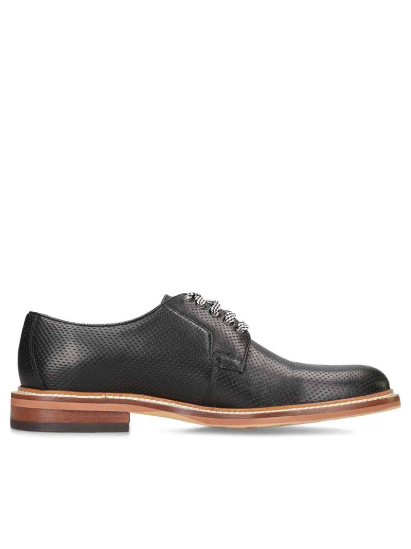 Black casual derby Oscar, Conhpol - polish production, CE0388-02, Konopka Shoes