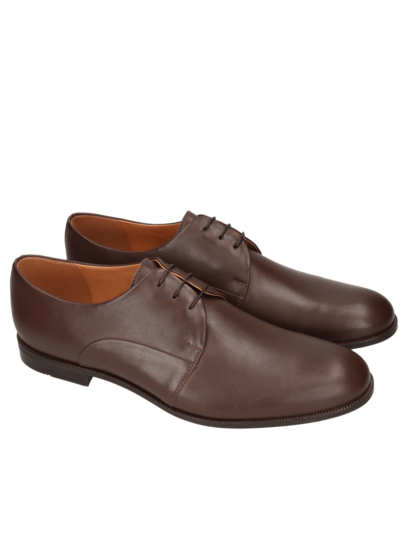 Brown shoes John, Derby, CE5301-02, Conhpol - Polish production, Konopka shoes