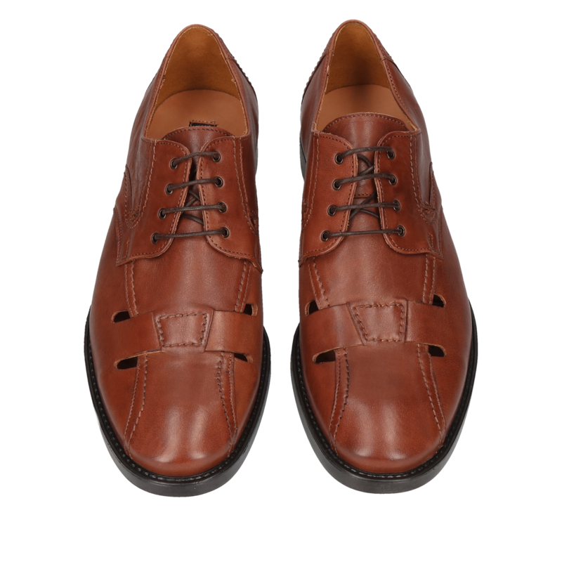 Brązowe, casualowe półbuty Stave, Conhpol - polska produkcja, Derby, CE0491-01, Konopka Shoes