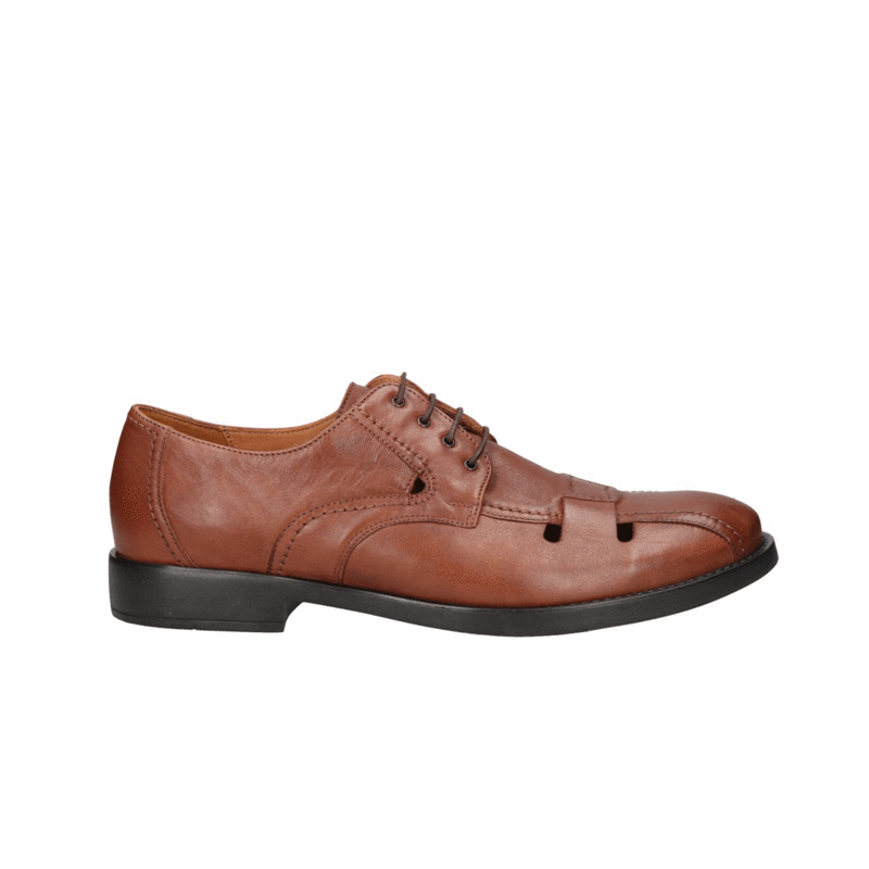 Brązowe, casualowe półbuty Stave, Conhpol - polska produkcja, Derby, CE0491-01, Konopka Shoes